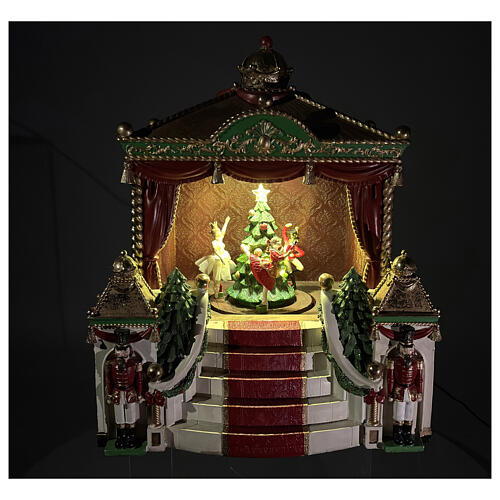 Spieluhr „Theater mit Tänzern und Nussknackern“ – animiert mit LED-Beleuchtung und Musik, 35 × 30 × 40 cm 3