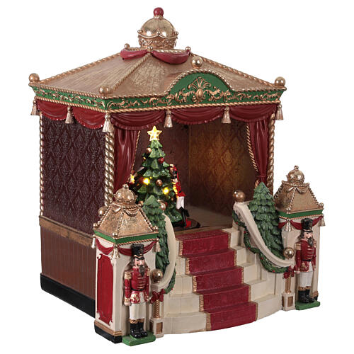 Spieluhr „Theater mit Tänzern und Nussknackern“ – animiert mit LED-Beleuchtung und Musik, 35 × 30 × 40 cm 5
