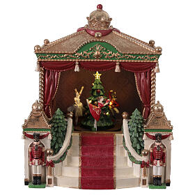 Animated ballet dancers and nutcracker theater, 14x12x16 in