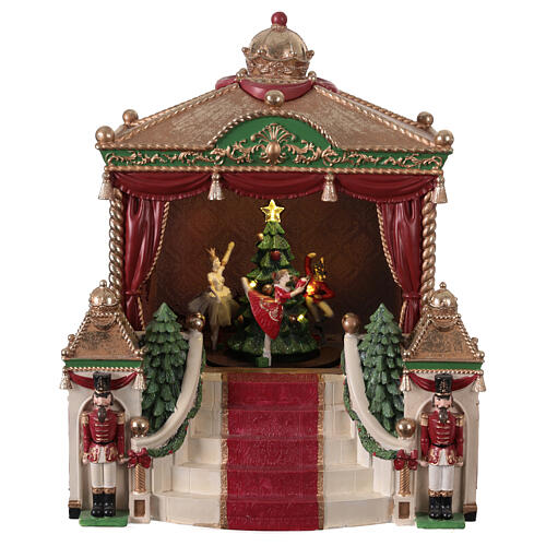Teatro ballerini e schiaccianoci animato 35x30x40 cm 1