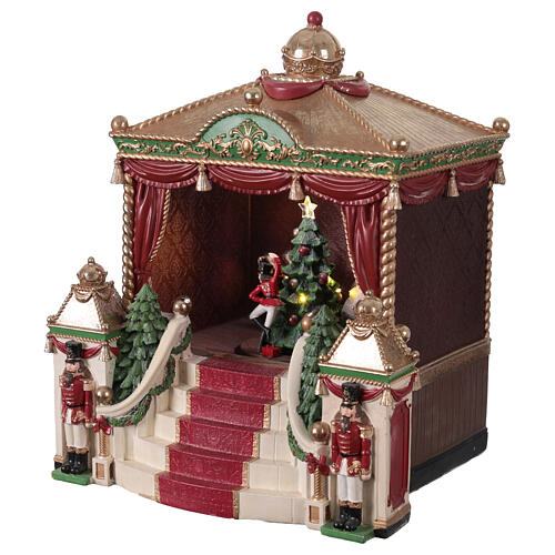 Teatro ballerini e schiaccianoci animato 35x30x40 cm 3