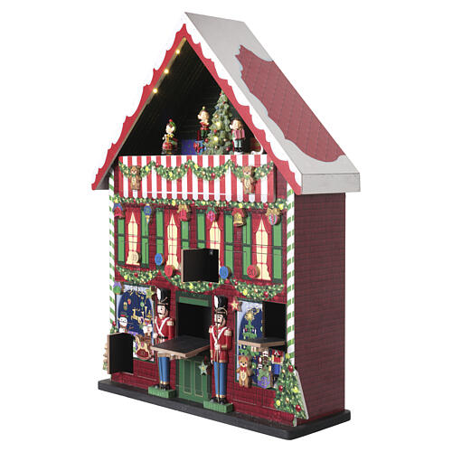 Animated Santa Claus' toy shop, Advent calendar, 16x6x22 in 5