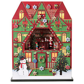 Calendrier de l'Avent magasin de jouets Père Noël animé 40x15x55 cm