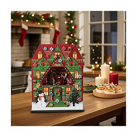 Calendrier de l'Avent magasin de jouets Père Noël animé 40x15x55 cm