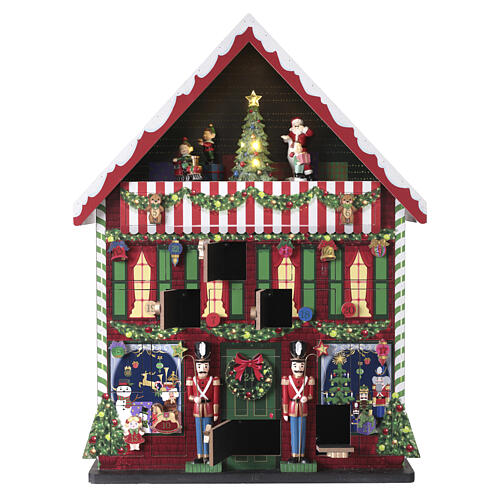 Calendrier de l'Avent magasin de jouets Père Noël animé 40x15x55 cm 6