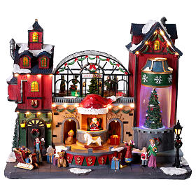 Casa di Babbo Natale animata 50x30x40 cm
