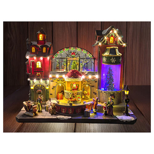 Casa di Babbo Natale animata 50x30x40 cm 2