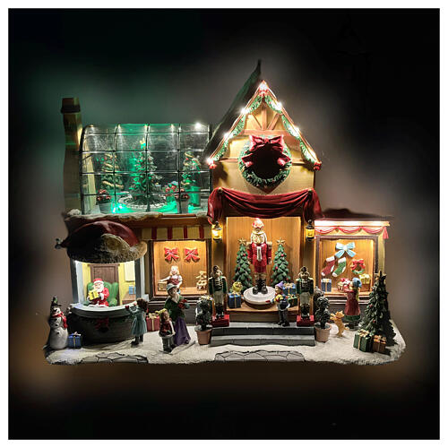 Negozio Babbo Natale animato 45x25x40 cm 2