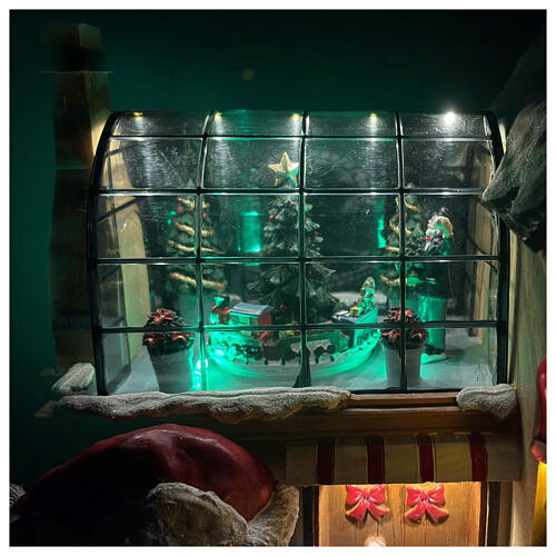 Negozio Babbo Natale animato 45x25x40 cm 3