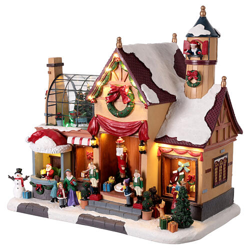 Negozio Babbo Natale animato 45x25x40 cm 4