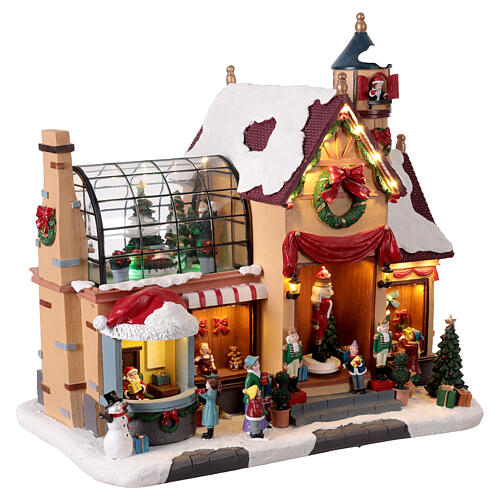 Negozio Babbo Natale animato 45x25x40 cm 6