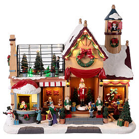 Loja do Pai Natal animada 45x25x40 cm