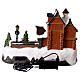 Casa di Natale con pattinatori sul ghiaccio animati 35x20x25 cm s5