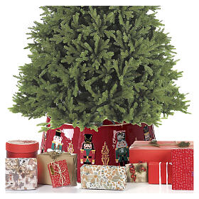 Base pour sapin casse-noisette métal rouge 65x25 cm