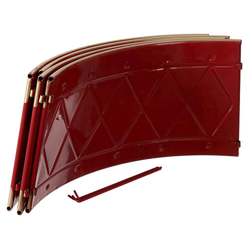 Weihnachtsbaumständer-Abdeckung aus Metall, gold, grün und rot, Ø 66 cm, Höhe 24 cm 5