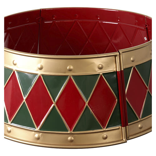 Gold, Green, and Red Metal Christmas Tree Stand, 65x25 cm 4