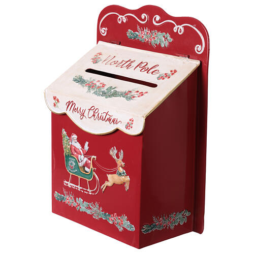 Cassetta postale del Polo Nord con Babbo Natale e slitta 25x15x35 cm 2
