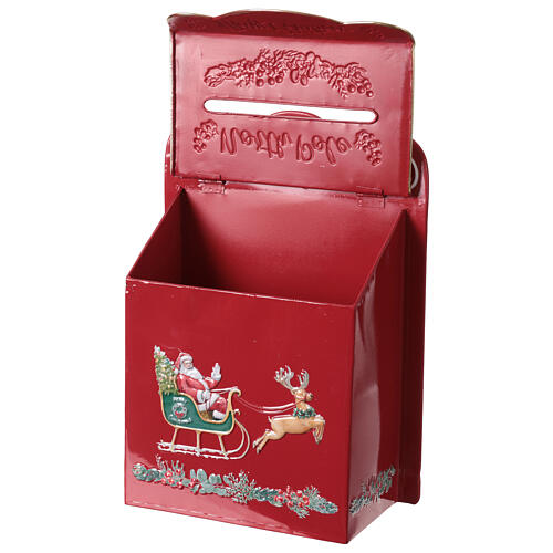 Cassetta postale del Polo Nord con Babbo Natale e slitta 25x15x35 cm 3