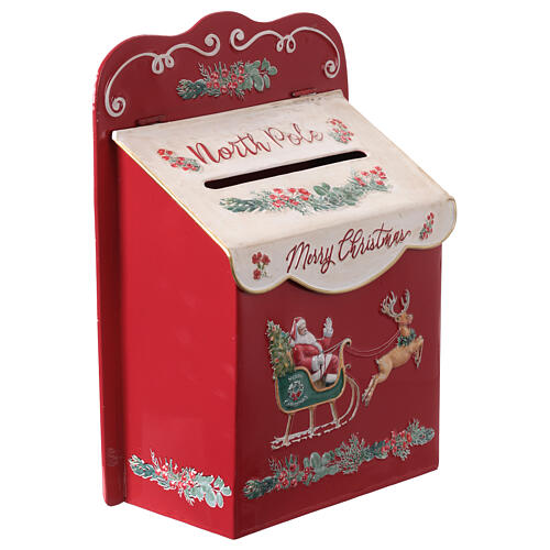Cassetta postale del Polo Nord con Babbo Natale e slitta 25x15x35 cm 4