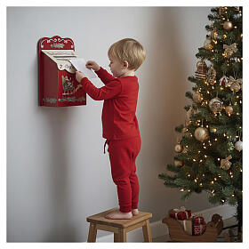 North Pole mailbox with Santa Claus and sleigh, 25x15x35 cm