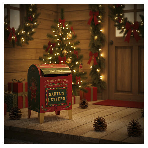 Buzón de Navidad de Papá Noel de metal 22x20x40 cm 4