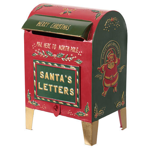 Cassetta postale di Babbo Natale in metallo 22x20x40 cm 2