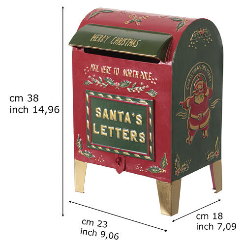 Caixa de correio do Pai Natal em metal 22x20x40 cm 3
