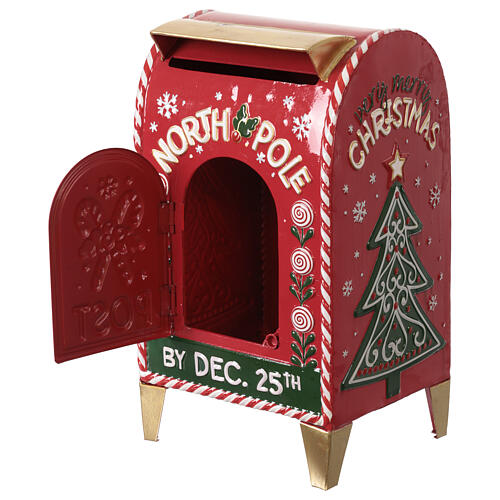 Christmas metal mailbox with candy candes, 8x6x14 in 4
