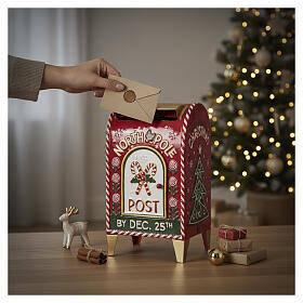 Metal Christmas Mailbox Candy Canes, 20x15x35 cm