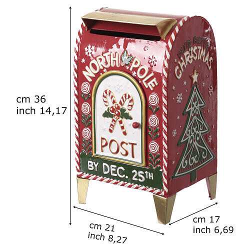 Metal Christmas Mailbox Candy Canes, 20x15x35 cm 3