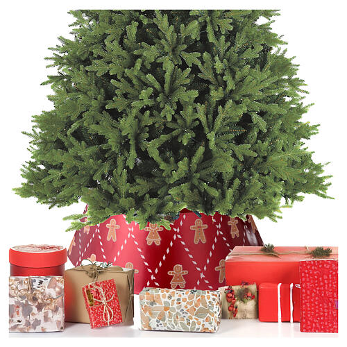 Base pour sapin de Noël en métal rouge bonhommes pain d'épices 70x30 cm 2