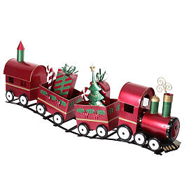 Trenino decorativo in metallo 130x25x50 cm