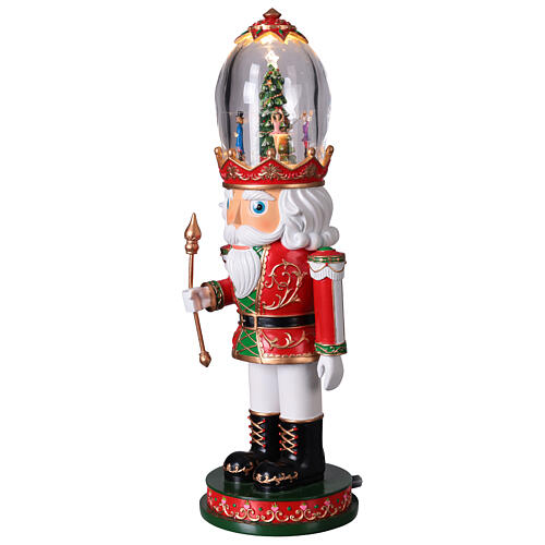 Nussknacker mit Schneekugel in der Kopfbedeckung, animiert – 41 cm Höhe, Resin 4