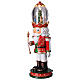 Animated nutcracker with globe hat, 5.5x5.5x16 in, resin s4