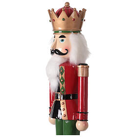 Red and green king nutcracker, 37 in, resin