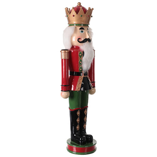 Roi casse-noisette rouge et vert 95 cm résine 6
