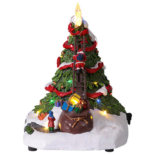 Carillon albero di Natale con Babbo Natale animato 25 cm 5