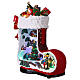 Boîte à musique botte de Noël avec village animé 35x20x45 cm s5