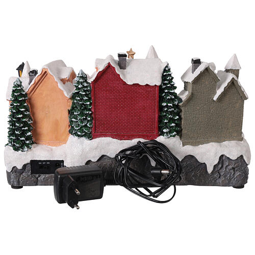 Weihnachtsszene mit Weihnachtsmann, mit Licht und Musik – 30 × 20 × 20 cm 5