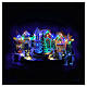 Cenário natalino com Pai Natal animado LEDs e música 30x20x20 cm s2