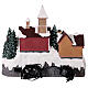 Escena del pueblo navideño con patinadores animados luces 35x20x30 cm s5