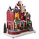 Casa rossa di Babbo Natale led animata con musica 30x20x35 cm s4