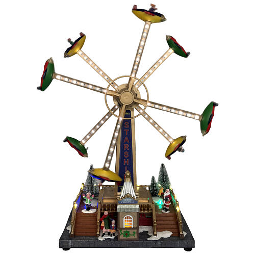 Carrousel aviones navideño animado luces y música 40x20x50 cm 1