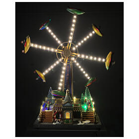 Christmas Airplane Carousel Animated with Lights and Music, 40x20x50 cm
