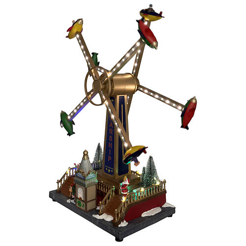 Christmas Airplane Carousel Animated with Lights and Music, 40x20x50 cm 3