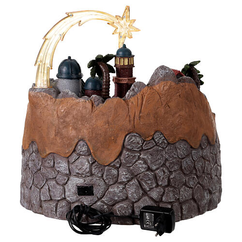Pueblo belén natividad animado led y música 40 cm 8