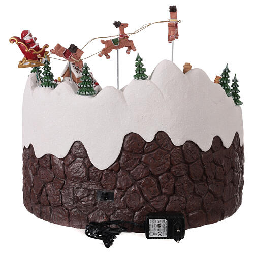 Villaggio pan di zenzero con treno animato luci e musica 42x40x35 cm 5