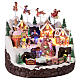 Villaggio pan di zenzero con treno animato luci e musica 42x40x35 cm s4