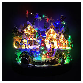 Gingerbread village with animated train lights and music, 42x40x35 cm