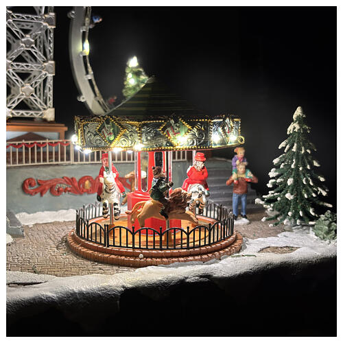 Parco divertimenti natalizio animato luci e musica 60x45x40 cm 4